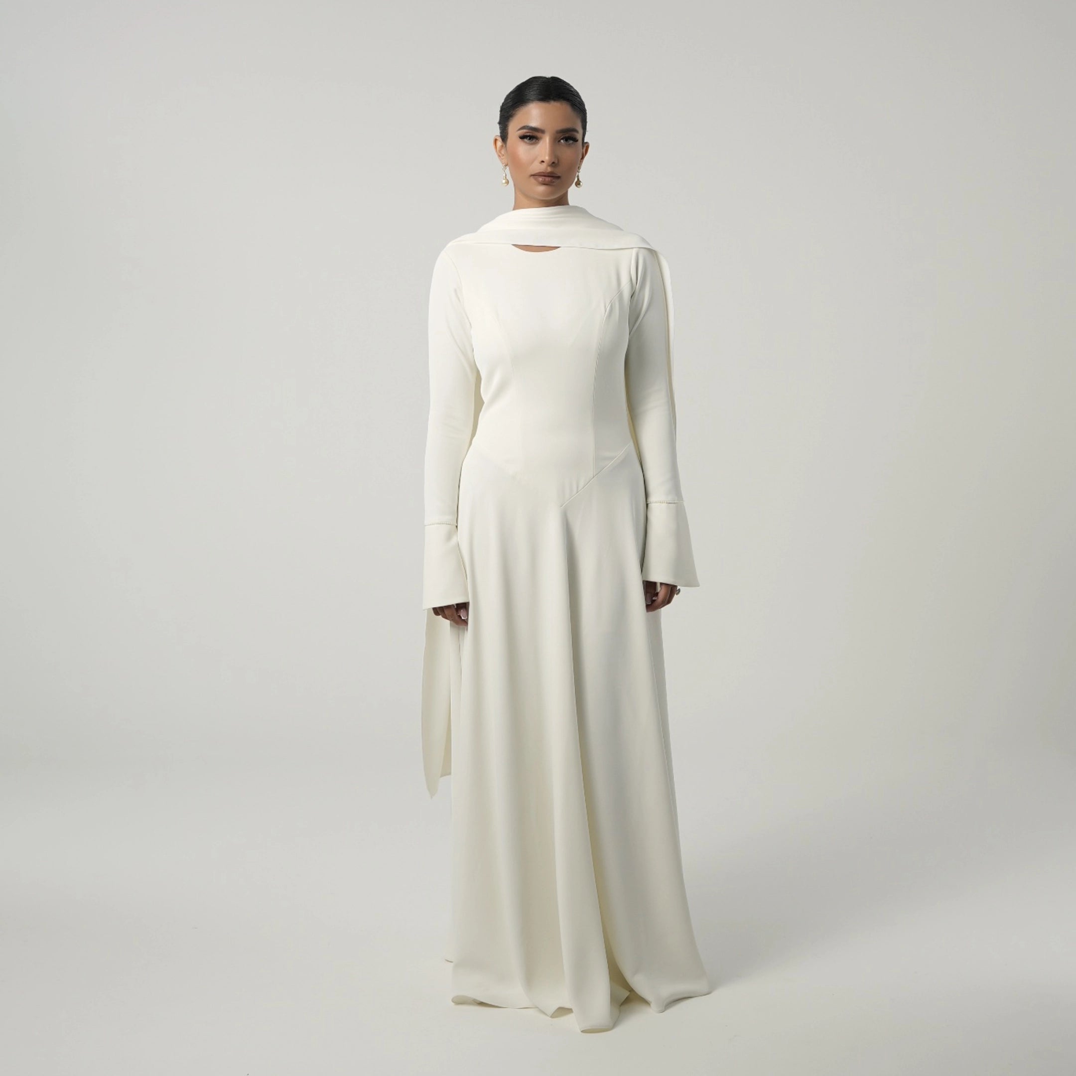 slim fit dress slacks Women's Flared-Sleeve Maxi Dress main image 1